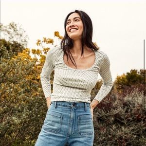 Dôen Romy Tee Blue Rosebud Print XS